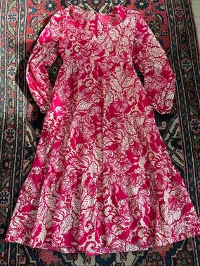 Lilly Pulitzer Dark Pink Floral Maxi Dress